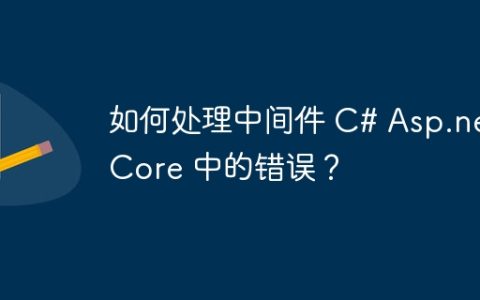 如何处理中间件 C# Asp.net Core 中的错误？