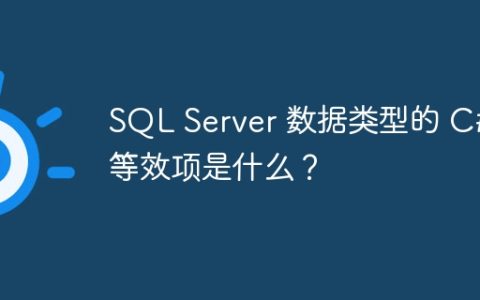 SQL Server 数据类型的 C# 等效项是什么？