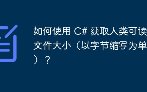 如何使用 C# 获取人类可读的文件大小（以字节缩写为单位）？