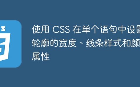 使用 CSS 在单个语句中设置轮廓的宽度、线条样式和颜色属性