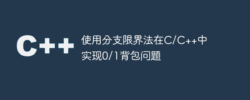 使用分支限界法在c/c++中实现0/1背包问题