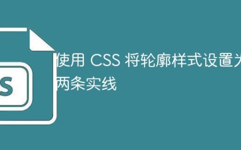 使用 CSS 将轮廓样式设置为两条实线