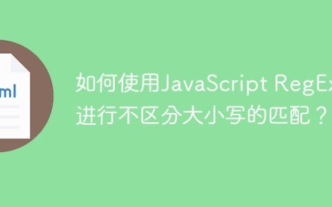 如何使用JavaScript RegExp进行不区分大小写的匹配？