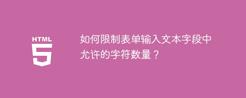 如何限制表单输入文本字段中允许的字符数量?