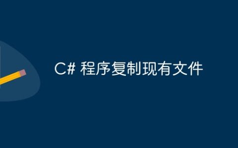 C# 程序复制现有文件