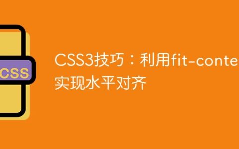 CSS3技巧：利用fit-content实现水平对齐