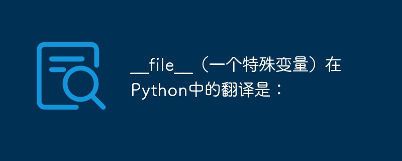 __file__(一个特殊变量)在python中的翻译是: