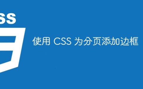 使用 CSS 为分页添加边框