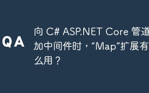 向 C# ASP.NET Core 管道添加中间件时，“Map”扩展有什么用？