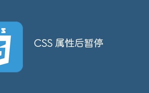 CSS 属性后暂停