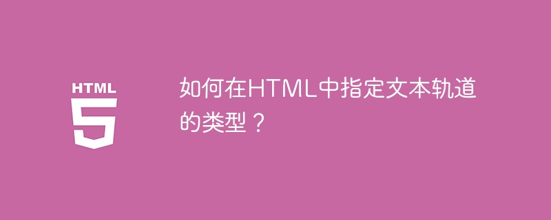 如何在html中指定文本轨道的类型?