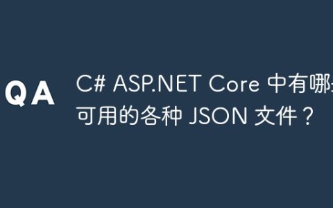 C# ASP.NET Core 中有哪些可用的各种 JSON 文件？