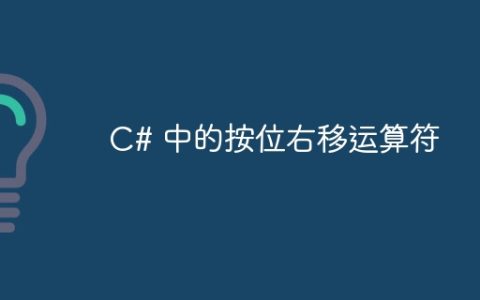 C# 中的按位右移运算符