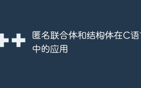 匿名联合体和结构体在C语言中的应用
