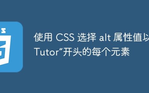 使用 CSS 选择 alt 属性值以“Tutor”开头的每个元素