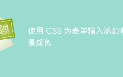 使用 CSS 为表单输入添加背景颜色