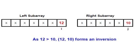 使用归并排序算法编写的C/C++程序来计算数组中的逆序对数？