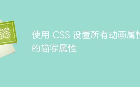 使用 CSS 设置所有动画属性的简写属性