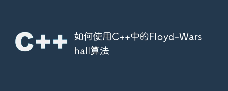 如何使用c++中的floyd-warshall算法