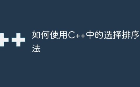 如何使用C++中的选择排序算法