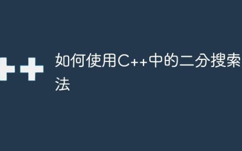 如何使用C++中的二分搜索算法