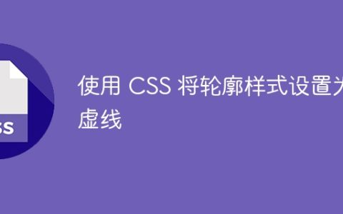 使用 CSS 将轮廓样式设置为虚线