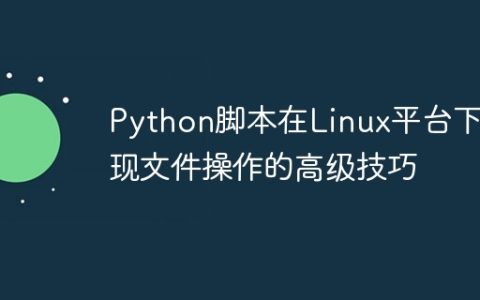 Python脚本在Linux平台下实现文件操作的高级技巧