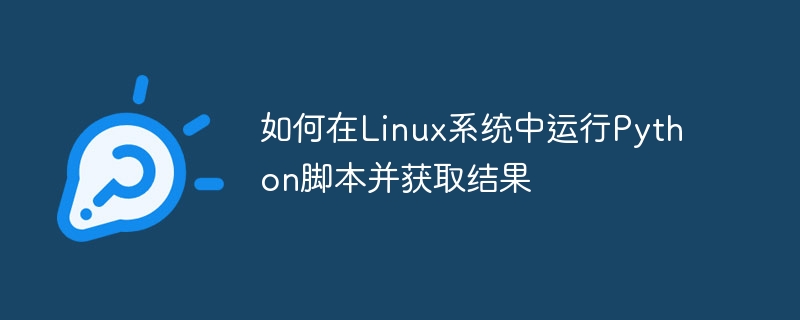 如何在linux系统中运行python脚本并获取结果