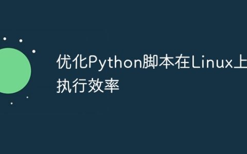 优化Python脚本在Linux上的执行效率