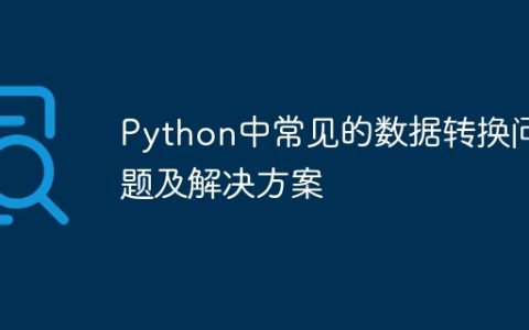 Python中常见的数据转换问题及解决方案