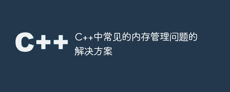 c++中常见的内存管理问题的解决方案