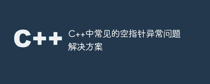 c++中常见的空指针异常问题解决方案
