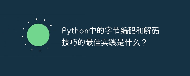 python中的字节编码和解码技巧的最佳实践是什么?