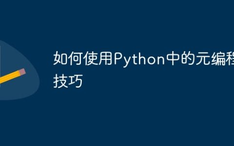 如何使用Python中的元编程技巧
