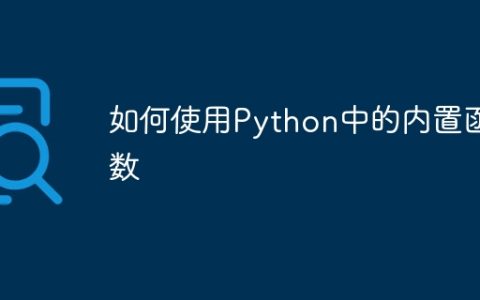 如何使用Python中的内置函数