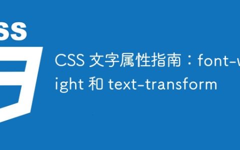 CSS 文字属性指南：font-weight 和 text-transform