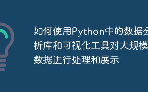 如何使用Python中的数据分析库和可视化工具对大规模数据进行处理和展示
