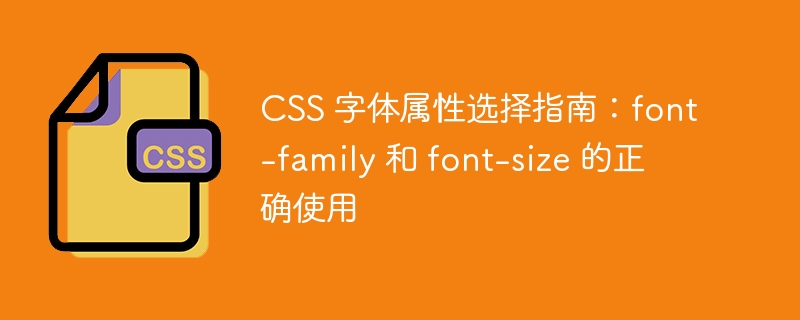 css 字体属性选择指南:font-family 和 font-size 的正确使用