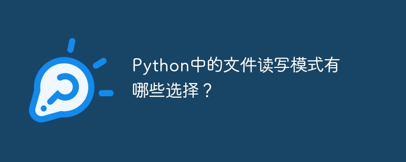 python中的文件读写模式有哪些选择?