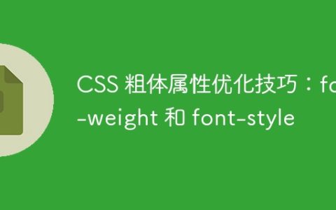CSS 粗体属性优化技巧：font-weight 和 font-style