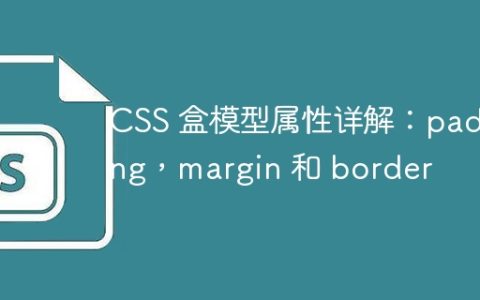 CSS 盒模型属性详解：padding，margin 和 border