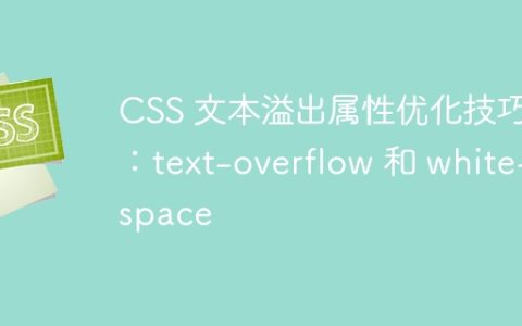 CSS 文本溢出属性优化技巧：text-overflow 和 white-space