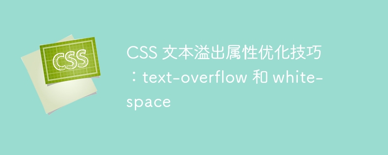 css 文本溢出属性优化技巧:text-overflow 和 white-space