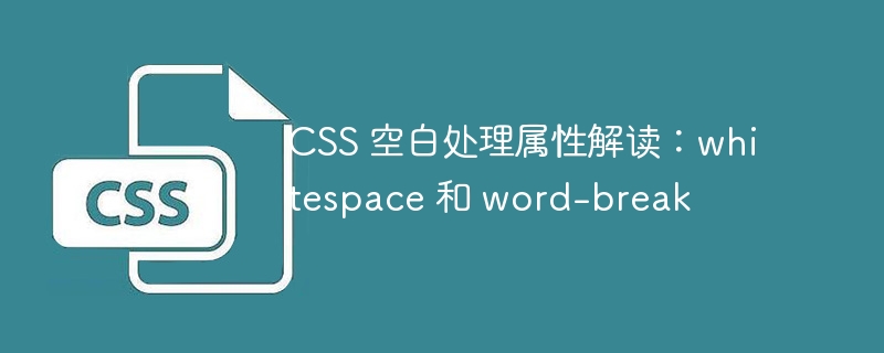 css 空白处理属性解读:whitespace 和 word-break
