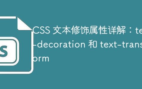 CSS 文本修饰属性详解：text-decoration 和 text-transform