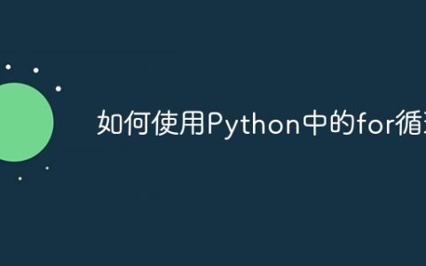 如何使用Python中的for循环
