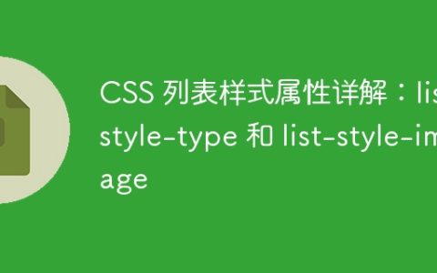 CSS 列表样式属性详解：list-style-type 和 list-style-image