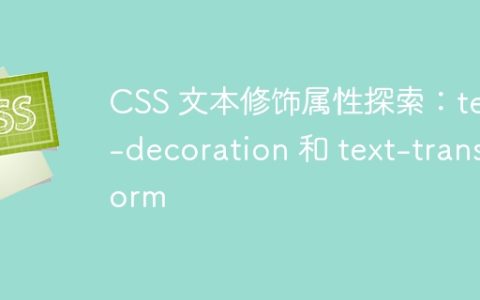 CSS 文本修饰属性探索：text-decoration 和 text-transform