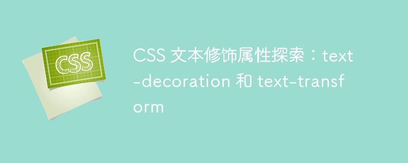 css 文本修饰属性探索:text-decoration 和 text-transform