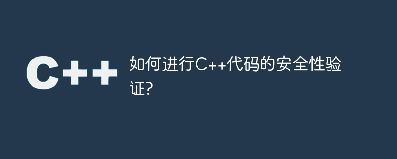 如何进行c++代码的安全性验证?